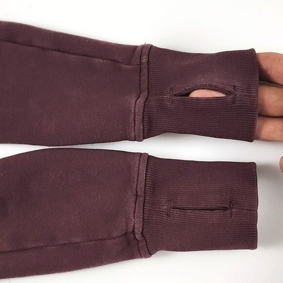 Lululemon Scuba Full Zip Hoodie Garnet Thumbholes Pockets Size 2 - Picture 8 of 12
